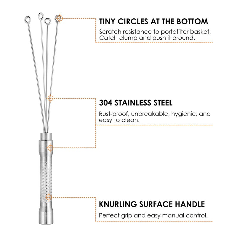 MATOW Espresso Coffee Stirrer  MATOW Stainless Steel Mini Whisk for Espresso Stirring Distribution - Professional Coffee Powder Stirring Tool - Image 2